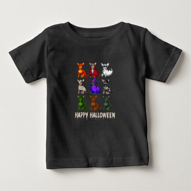 Happy halloween Costume Chihuahua Hundälskare T Shirt (Framsida)