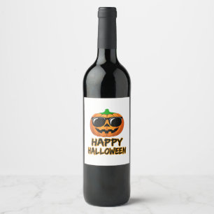 Happy halloween Costume Funny Pumpkin Vinflaska Etikett