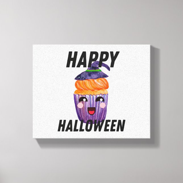 Happy halloween Costume Halloween Cuptårta Canvastryck (Framsida)