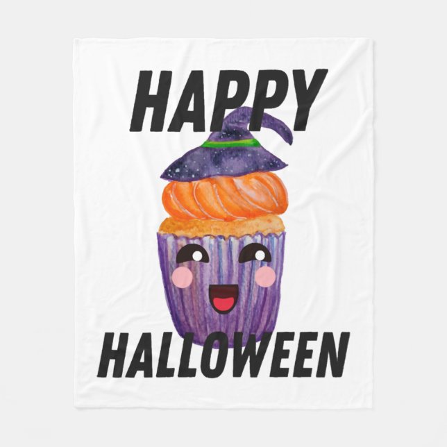 Happy halloween Costume Halloween Cuptårta Fleecefilt (Framsidan)
