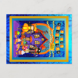 Happy halloween Costume-killar Party Firande Vykort