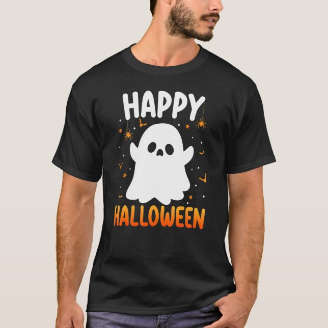 Happy halloween Costume Spooky Boo Ghost Spider Bo T Shirt (Framsida)