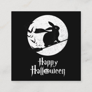 Happy halloween Costume Witch Rabbit Älskare Gift Fyrkantigt Visitkort
