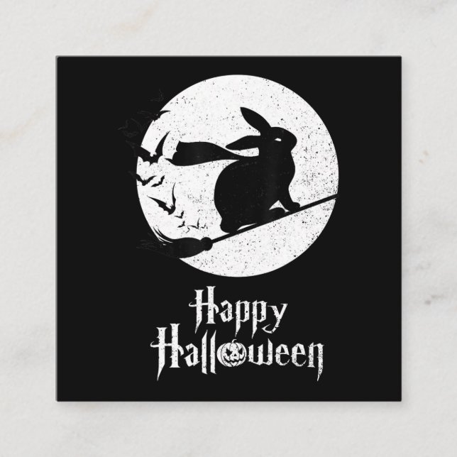 Happy halloween Costume Witch Rabbit Älskare Gift Fyrkantigt Visitkort (Framsida)
