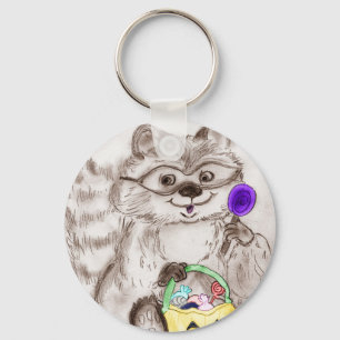 Happy halloween Costumed Raccoon Nyckelring