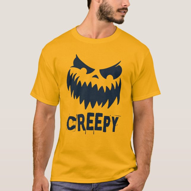 Happy halloween Creepy Ansikte T-Shirt (Framsida)
