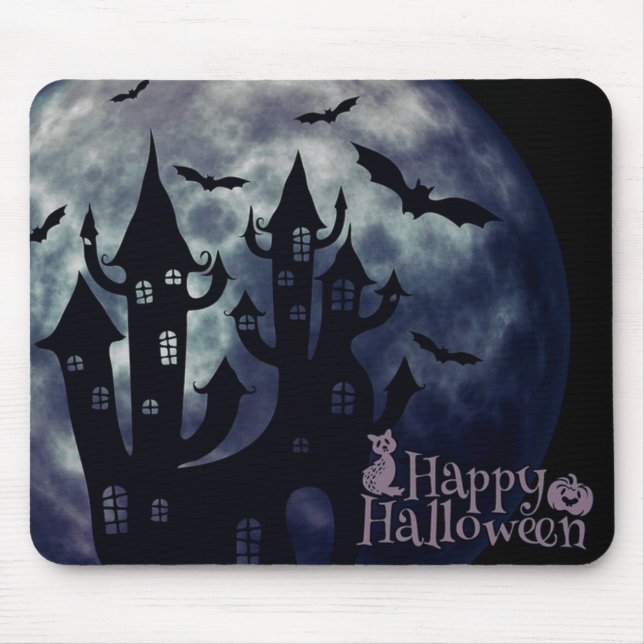 Happy halloween Creepy Fladdermus och House Mousep Musmatta (Framsidan)