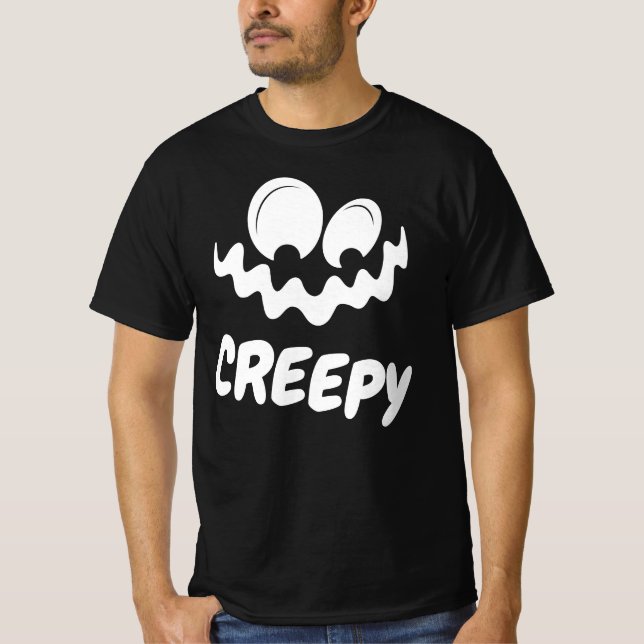 Happy halloween Creepy Funny Ansikte T Shirt (Framsida)