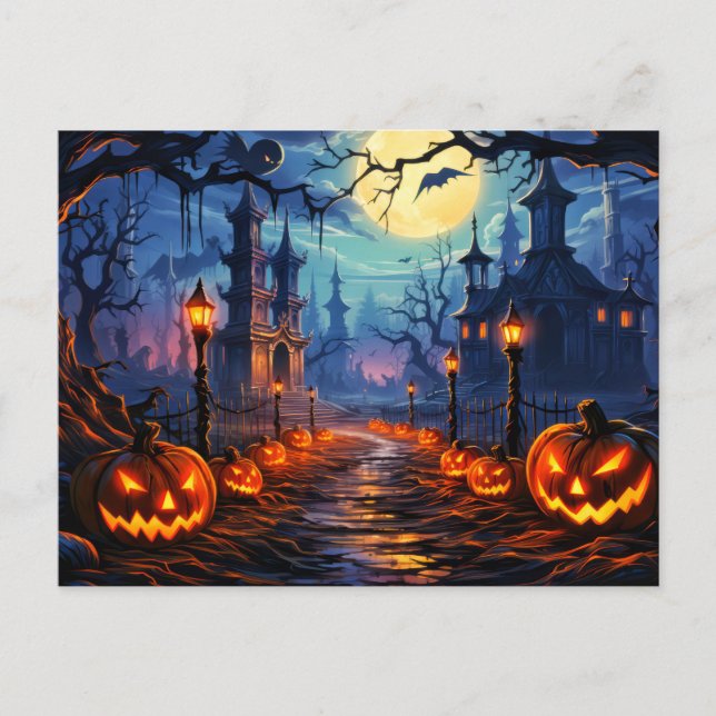 Happy halloween | Creepy Haunted Dwellings Vykort (Framsida)