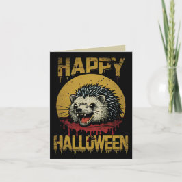 Happy halloween Creepy Hedgehog Kort