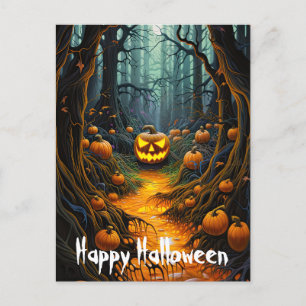 Happy halloween Creepy Jack o lantern Pumpkins Vykort