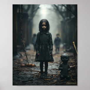 Happy halloween Creepy Little Child Ansikte Poster