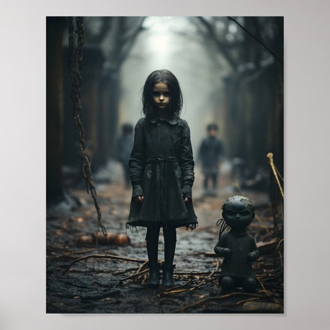 Happy halloween Creepy Little Child Ansikte Poster (Framsidan)