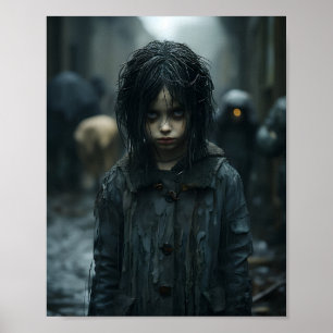 Happy halloween Creepy Little Child Ansikte Poster