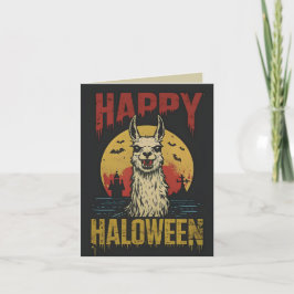 Happy halloween Creepy Llama Kort