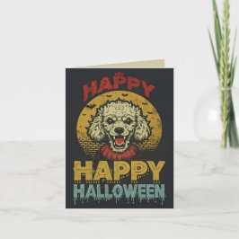 Happy halloween Creepy Pudel Hund Kort