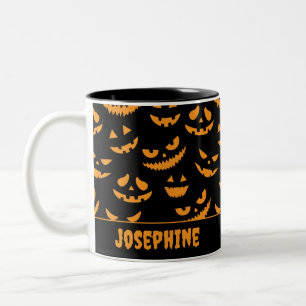 Happy halloween Creepy Pumpkin Ansikte Två-Tonad Mugg