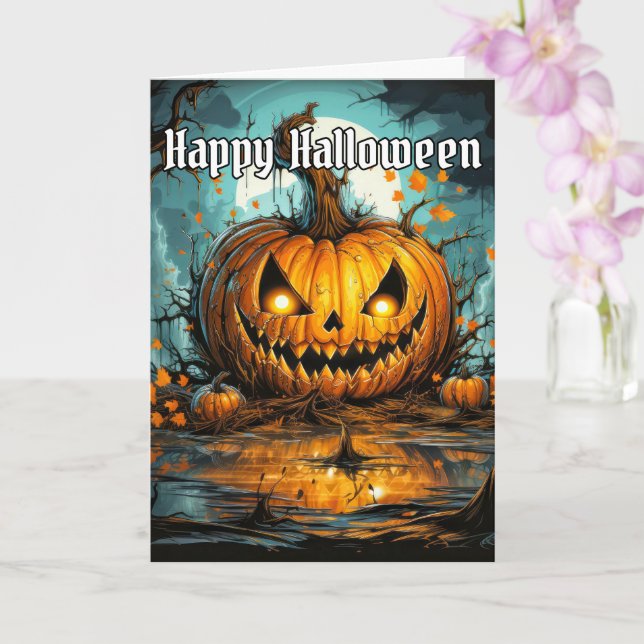 Happy halloween | Creepy Pumpkin Kort (Orkide)