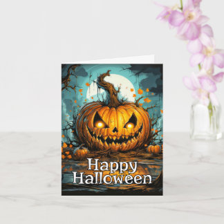 Happy halloween Creepy Pumpkin Kort