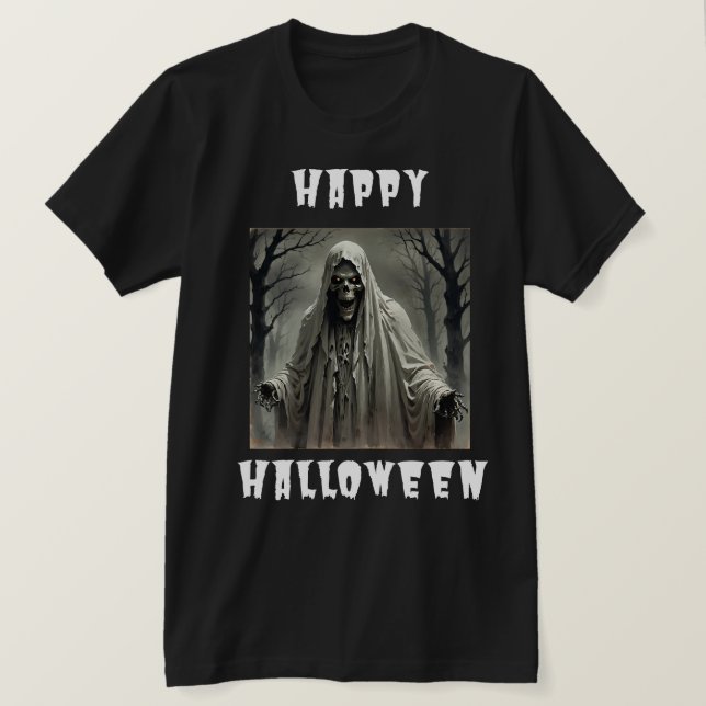 Happy halloween Creepy Skeleton Man T Shirt (Design framsida)
