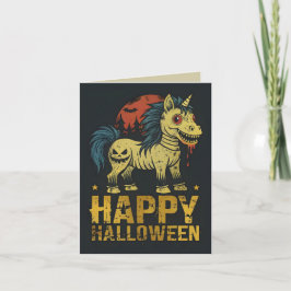 Happy halloween Creepy Unicorn Kort