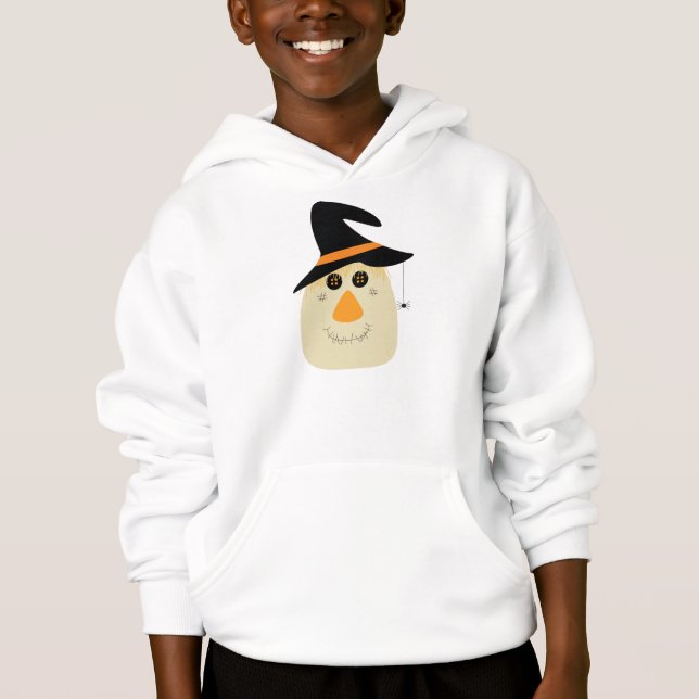 Happy halloween Cute Fågelskrämma och Spider Tee Shirt (Framsida)