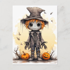 Happy halloween | Cute Fågelskrämma Ragdoll Vykort