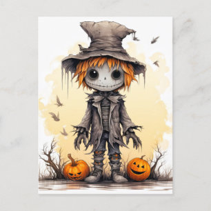 Happy halloween Cute Fågelskrämma Ragdoll Vykort