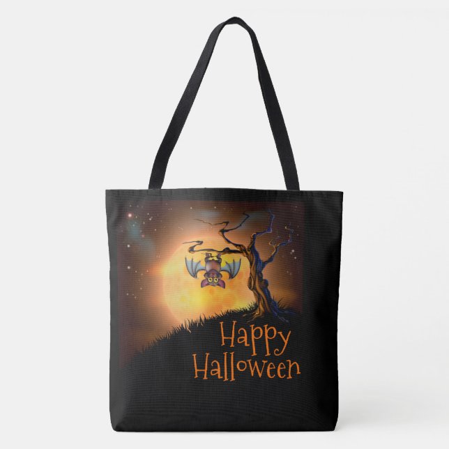 Happy halloween Cute Fladdermus Tygkasse (Framsida)