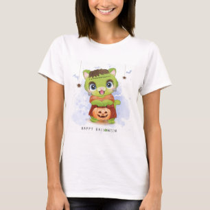 Happy halloween Cute Frankienkitty T Shirt
