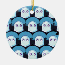 Happy halloween Cute Funny Baby Ghost Blue Mönster