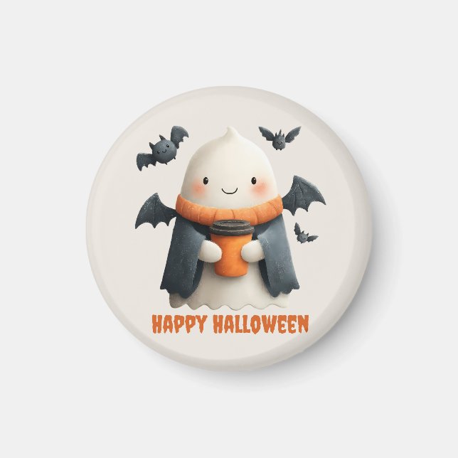 Happy halloween Cute Ghost Design Magnet (Framsidan)