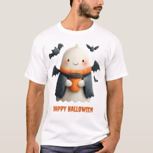 Happy halloween Cute Ghost Design T Shirt