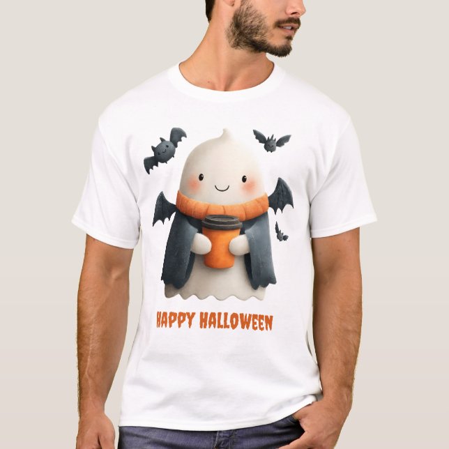Happy halloween Cute Ghost Design T Shirt (Framsida)