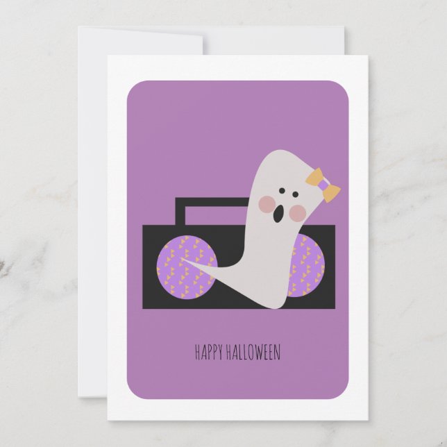 Happy halloween Cute Ghost Music Card (Framsida)