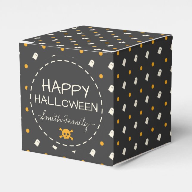 Happy halloween. Cute Ghost Pumpkin Polka dots. Presentaskar (Framsidan Sidan)