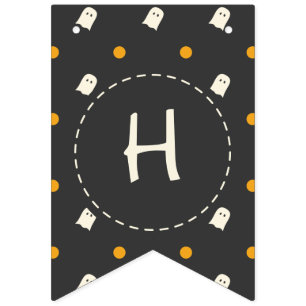 Happy halloween. Cute Ghost Pumpkin Polka dots. Vimplar