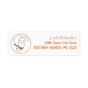 Happy halloween Cute Ghost Returadress Etikett