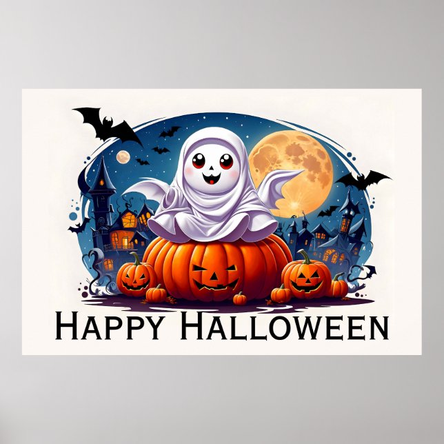 Happy halloween Cute Halloween Theme Poster (Framsidan)