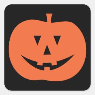 Happy halloween Cute Jack o lantern Fyrkantigt Klistermärke