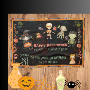 Happy halloween Cute Monsters Orange Kökshandduk