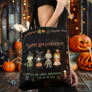 Happy halloween Cute Monsters Party Tygkasse