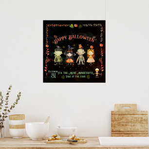 Happy halloween Cute Monsters Poster