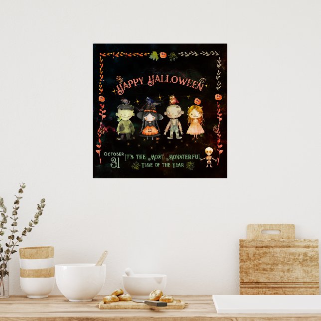 Happy halloween Cute Monsters Poster (Kök)