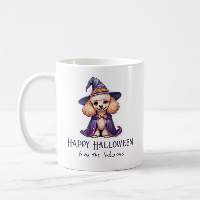 Happy halloween Cute Pudel Kaffemugg (Vänster)