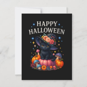 Happy halloween Cute Pumpkin Cat-vykort Vykort