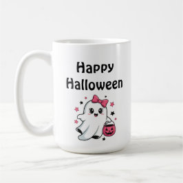 Happy Halloween Cute Pumpkin Ghost Kaffemugg