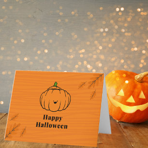 Happy halloween Cute Pumpkin Orange Kort