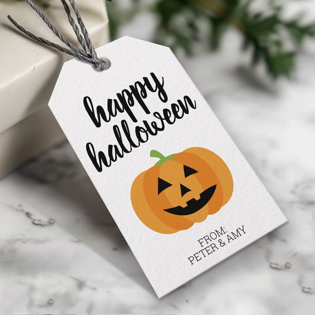 Happy halloween - Cute Pumpkin Party Presentetikett (Custom Gift Tag)