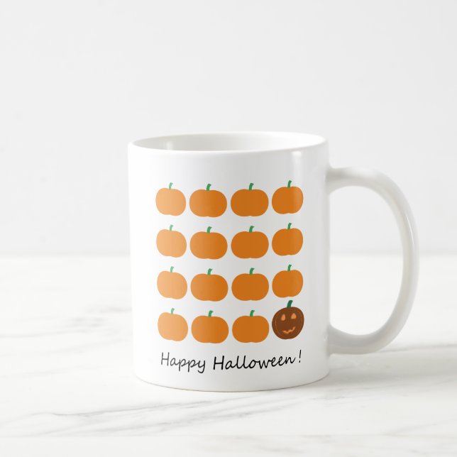 Happy halloween Cute Pumpkin Patch Kaffemugg (Höger)